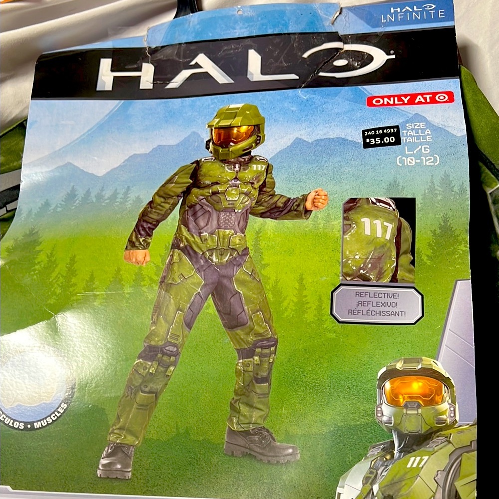 Halo master chief deluxe child costume size large for 10 to 12